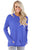 Sexy Blue Casual Pocket Style Long Sleeve Top