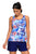 Sexy Blue Coral Floral Print Tankini and Short Swimsuit