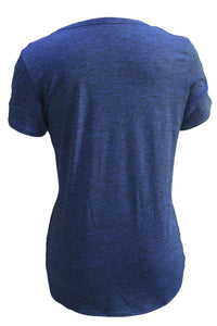 Sexy Blue Crisscross Detail Short Sleeve T-shirt