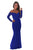 Sexy Blue Crochet Off Shoulder Maxi Evening Party Dress