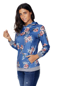 Sexy Blue Floral Summer Hoodie