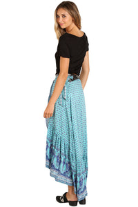Sexy Blue Gypsy Style Print Sarong Beach Dress