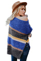 Sexy Blue Horizons Colorblock Striped Sweater