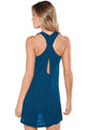 Sexy Blue Mesh Side Racerback Coverup