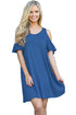 Sexy Blue Naughty Cute Cold Shoulder Short Dress