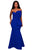 Sexy Blue Oversized Bow Applique Evening Party Gown