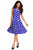 Sexy Blue Polka Dot Bohemain Print Dress with Keyholes
