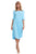 Sexy Blue Ruffle Sleeve Midi Jersey Dress