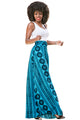 Sexy Blue Sage Bohemian Style Flowy Maxi Skirt
