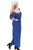 Sexy Blue Sassy Open Shoulder Maxi Dress