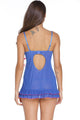 Sexy Blue Sexy Night Lace Cup Babydoll with Slit