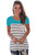 Sexy Blue Splice Striped Short Sleeve T-shirt