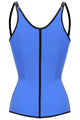 Sexy Blue Steel Boned Latex Waist Trainer Vest