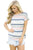 Sexy Blue Striped Short Sleeve T-shirt
