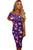 Sexy Blue and Pink Floral Bardot Midi Dress