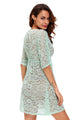 Sexy Bluish Green See-through Lace Cover Up Dress