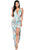 Sexy Bluish Sleeveless Tie-Dye Maxi Dress