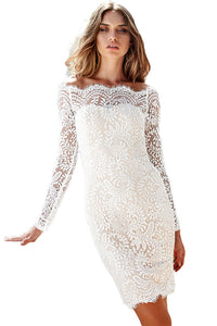 Sexy Bodycon Off-shoulder Long Sleeve Lace Dress