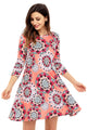 Sexy Bohemian Sunflower Print Coral Dress