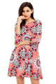 Sexy Bohemian Sunflower Print Coral Dress