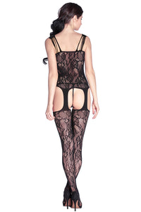 Sexy Bouquet Lace Suspender Body Stockings