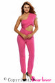 Sexy Bright Pink One-shoulder Jumpsuit