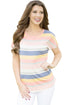 Sexy Bright Striped Short Sleeve T-shirt