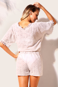 Sexy Broderie Anglaise Beach Holiday Playsuit