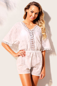 Sexy Broderie Anglaise Beach Holiday Playsuit