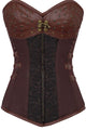 Sexy Brown 12 Steel Bones Steampunk Corset with Thong