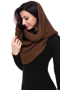 Sexy Brown Cable Knit Chunky Scarf