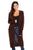 Sexy Brown Knit Long Sleeve Open Front Cardigan