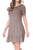Sexy Brown Short Sleeve Draped Hemline Casual Shirt Dress