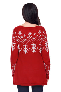 Sexy Burgundy A-line Casual Fit Christmas Fashion Sweater