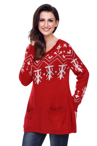 Sexy Burgundy A-line Casual Fit Christmas Fashion Sweater