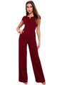 Sexy Burgundy Daily Fashion Wide Leg Jumpsuit