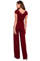 Sexy Burgundy Daily Fashion Wide Leg Jumpsuit