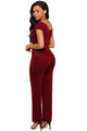 Sexy Burgundy Daily Fashion Wide Leg Jumpsuit