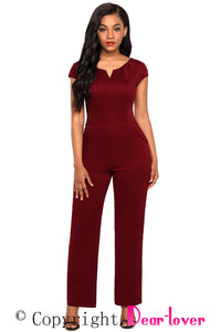 Sexy Burgundy Daily Fashion Wide Leg Jumpsuit