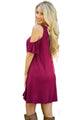 Sexy Burgundy Naughty Cute Cold Shoulder Short Dress