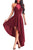 Sexy Burgundy Sheer Mesh Decolletage Hi-low Party Dress