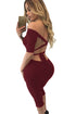 Sexy Burgundy Tie Back Cropped Jumpsuit