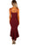 Sexy Burgundy V Neckline Frill Fishtail Party Dress