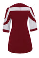 Sexy Burgundy White Colorblock Dress
