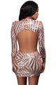 Sexy Sequin Detail Open Back Party Mini Dress