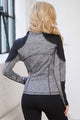 Sexy Charcoal Black Athletic Yoga Running Sport Jacket