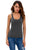 Sexy Charcoal Grey Knot Back Casual Tank Top
