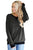 Sexy Charcoal Raglan Sleeve Patch Elbow Sweatshirt Top