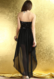 Sexy Charming Boulevard Sequined Long Dress Black