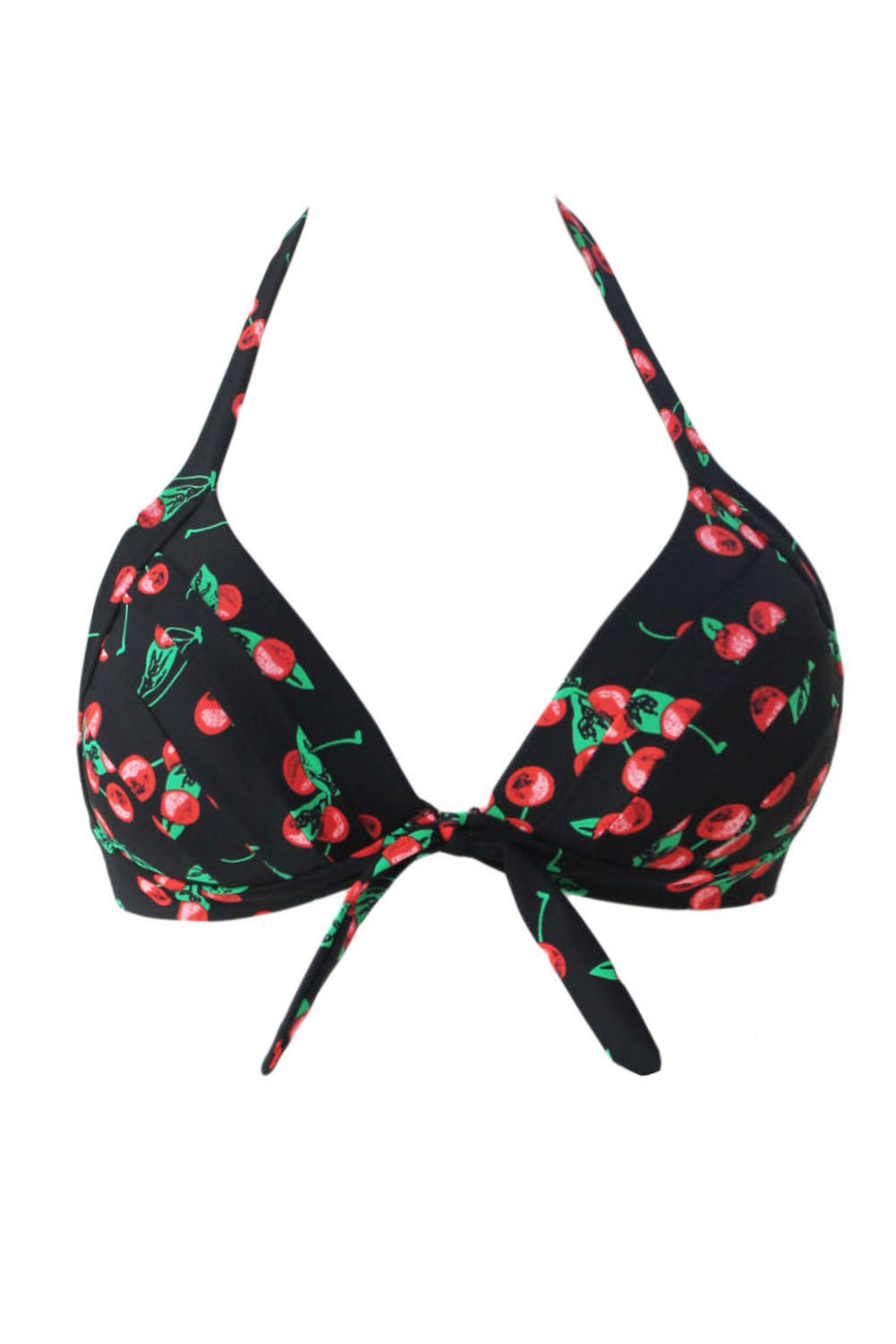 Sexy Cherry Print Black Retro Tie Front Bikini Top – SEXY AFFORDABLE  CLOTHING